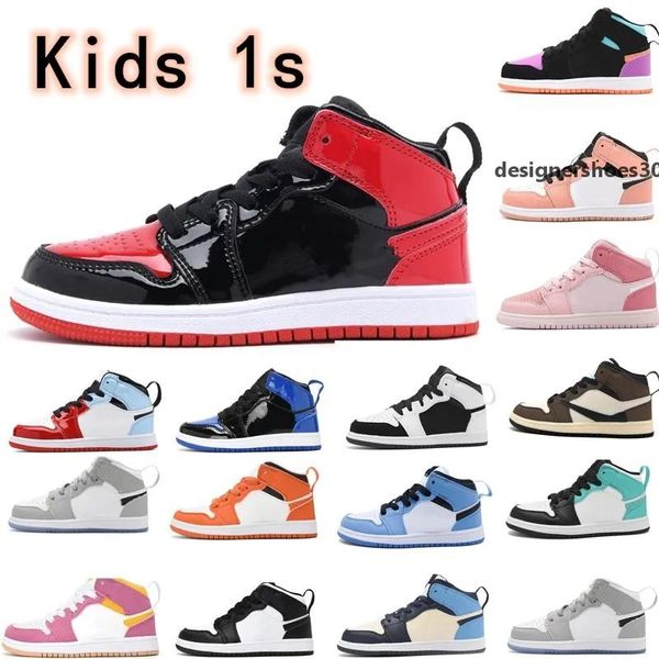 

shoes kids 1s high youth born infant toddler trainers boys girls kid shoe sneakers desiganer trainers sneaker boy jordans1 children youth sh, Black