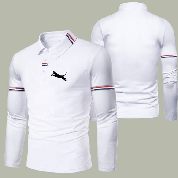 

men's polos polo shirts sportswear casual long sleeve fashion print clothing 230317, White;black