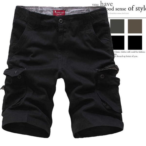 

men's shorts recommended baggy shorts multi-pocket overalls pants five-piece pants men's extra fat size, White;black