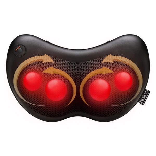 

shiatsu massagers for neck and back pillow with soothing heat, electric deep tissue 3d kneading back massage for back pain