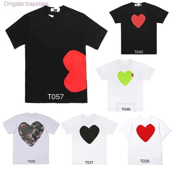 

23ss men's t shirs fashion mens play designer red hear commes casual women s des badge garcons high quanliy ts coon embroidery, White;black
