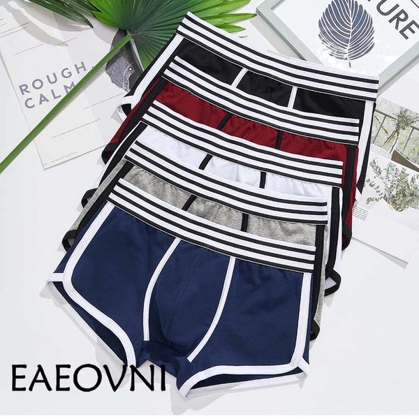 

underpants 4pcs men underwear boxer cotton cuecas boxers mens boxer shorts underwear u convex pouch man breathable mens panties 230317, Black;white