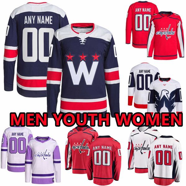 

custom hockey jerseys washington''capitals''mens 74 john carlson 18 gabriel carlsson 26 nic dowd 42 martin fehervary 62, Black;red