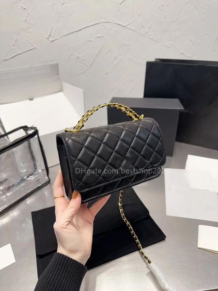 

luxury shoulder bag crossbody bag handbag fashion ladies bag diamond pattern metal handle pattern modern retro black/white 20*13cm