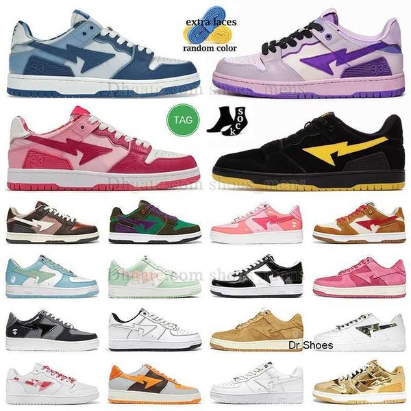 

bapestas baped mens casual shoes felpas sta sk8 designer unc cool grey camo black white pink green red orange camouflage women trainers