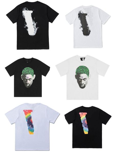 

23ss summer tee shirts mens oversize t shirts fashion men vlon t shirts famous designer summer t-shirts big v new luxury clothing hip hop wo, White;black