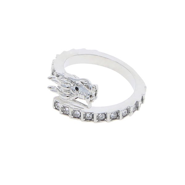 

fashion dragon open ring for men micro pave cz eyes heroic spirit silver color dragon hyperbole male rings punk style jewelry