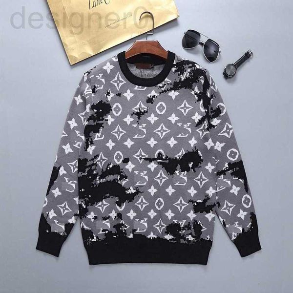 

men's sweaters designer triped men crew neck pullover half blue white winter knitted long sleeve new designer pull -3xl#04 obkt, White;black