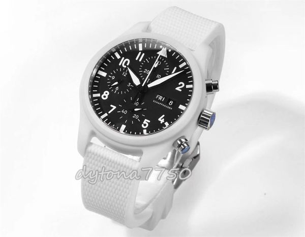 

tw watch ceramic watch 2023 mirror with double bupu sapphire size 44.5mmx15.7mm shanghai 7750 movement bottom cover ceramic, Slivery;golden