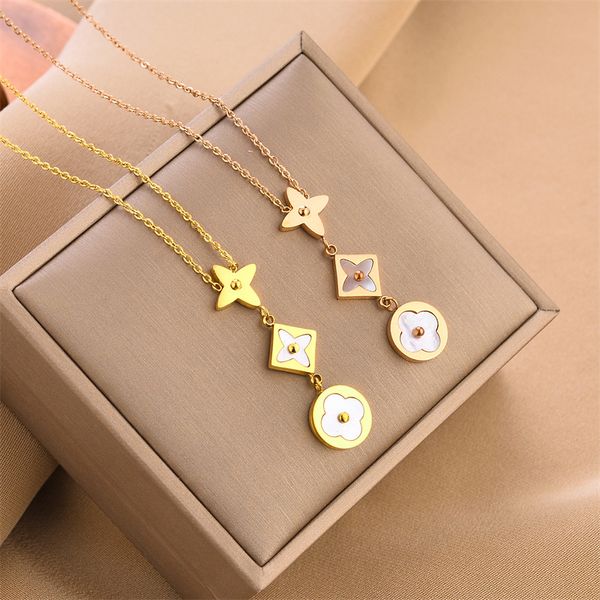 

designers white shell clover pendant necklace for gift, Silver