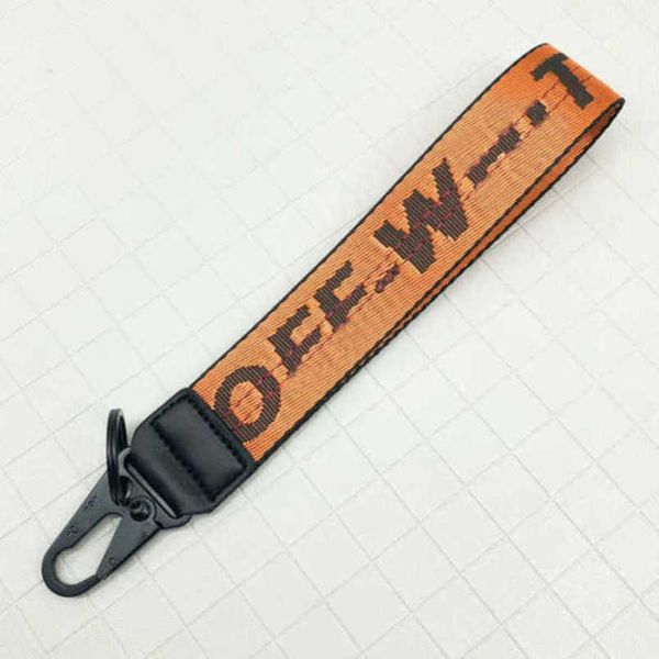 

keychains fashion luxury brand key rings clear rubber keys ring offs men women canvas keychain embroidery letters pendant belt 3.5x25cm keyr, Slivery;golden