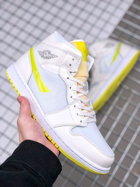 

new release basketball shoes mens jumpman 1 mid se voltage yellow backboard high og men women outdoor sneakers trainers ship with shoebox