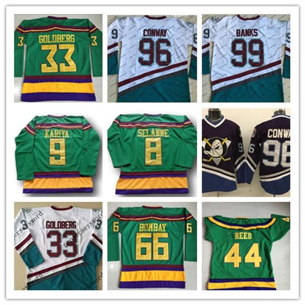 

hockey 2022 new 44 fulton reed jersey 1996-06 mighty ducks anaheim movie jersey mens 100% stitched embroidery ice hockey jerseys green s-3xl, Black;red