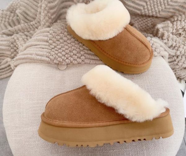 

sell classical thick soled slippers mini women snow boots keep warm boot latest fashion sheepskin cowskin genuine leather plush boots, Black