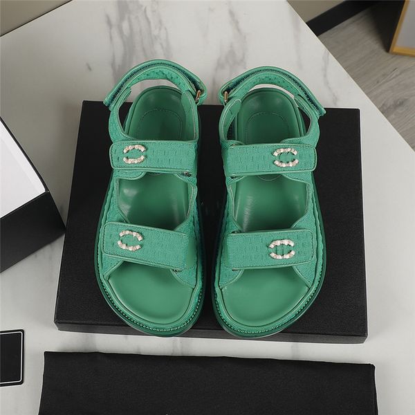 

luxury design sandals 2023 fashion channel women summer high heels leather cross lace up student casual slippers 08-04, Black