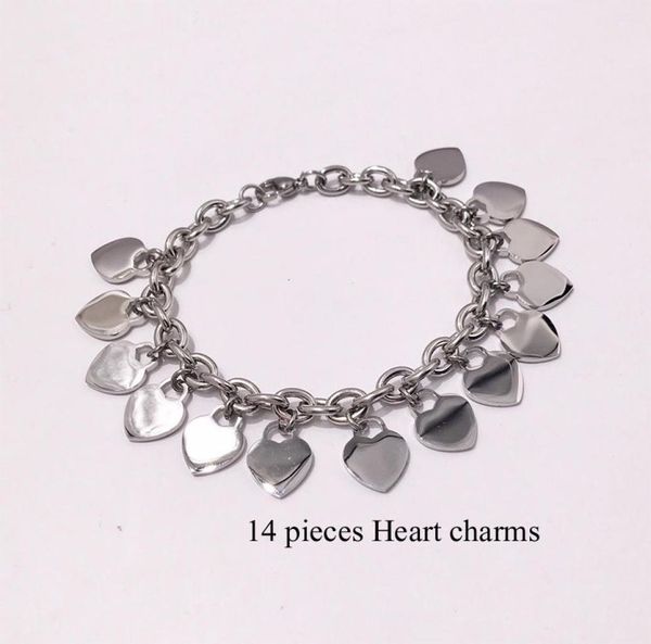 

silver rose gold chains women bracelets stainless turn to heart pendant charms pulsera letters4241037, Golden;silver
