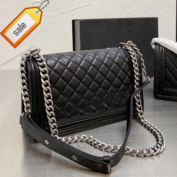 

luxury women's brand designers shoulder bags classic fashion clamshell texture leather crossbody bag gold and silver hardware chain env