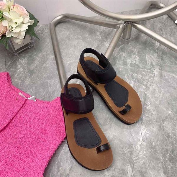 

luxury design sandals 2023 fashion amina channel women summer high heels leather cross lace up student casual slippers 03-019, Black