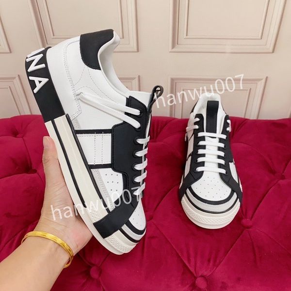 

2023new designer woman shoe leather lace up men fashion platform oversized sneakers white black mens womens luxury casual shoes chaussures e