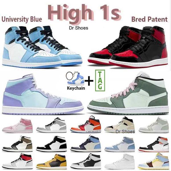 

jumpman 1s high sports basketball shoes mens women hyper royal university blue bred black toe dark mocha shadow daimond denim obsidian