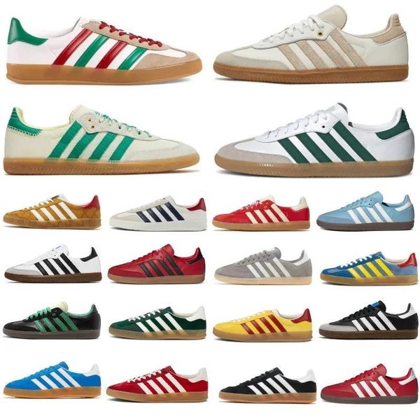 

casual running shoes sambas ads gazelles mens snearkers black white gum platform runners sneakers wales bonner green suede designer women