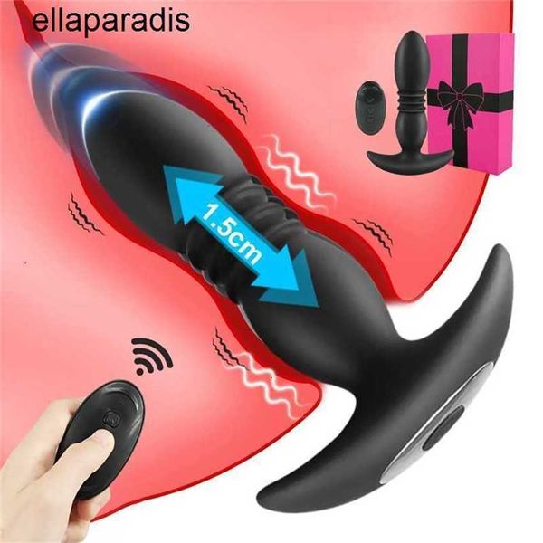 

massager vibrator anal plug male prostate stimulator massager wireless thrusting dildo vibrators buttplug women toys for men gay