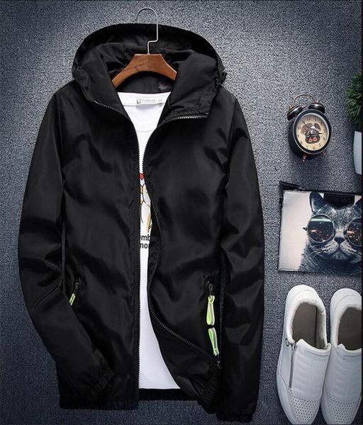 

spring autumn bomber jacket men women casual solid windbreaker zipper thin hooded coat outwear male plus size 7xl6027930, Black;brown