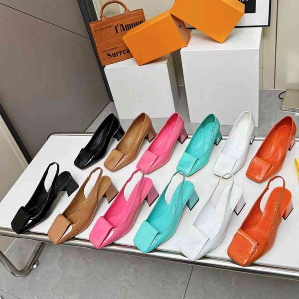 

italy designer shoes women heel shake heels patent sandal fashion ladies dress shoes mules metal buckle slides chunky sandals, Black