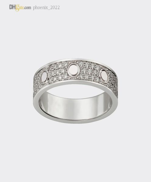 

designer rings love ring carti band diamondpave wedding ring silver womenmen luxury jewelry titanium steel goldplated never fad8692031