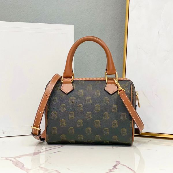 

handle triomphe canvas travel bag luxury designer celins brown flower leather clutch mini boston bag women's men the tote speedy handba