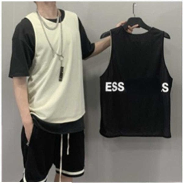 

fashion short sleeve summer sports vest men's, White;black