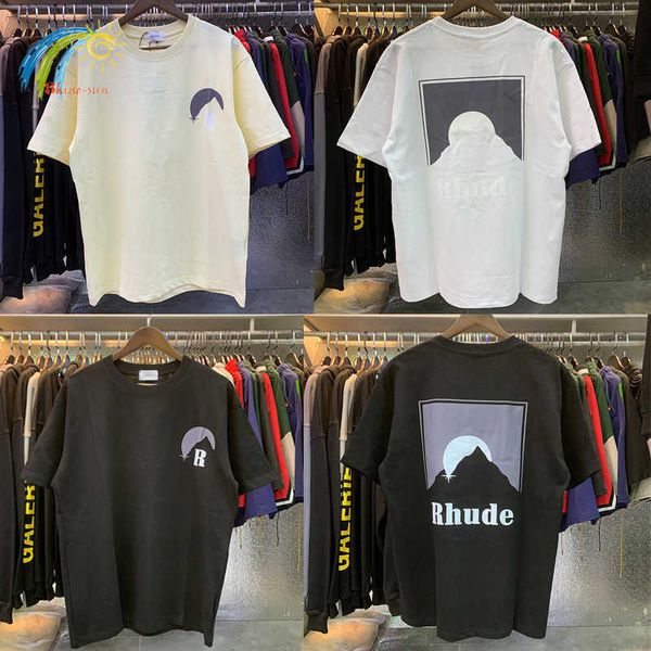 

men's t-shirts looe thirt for ummer and women caual thirtclaic black moonlight print rutherde t shirt women 1 1 overized tag streetwear, White;black