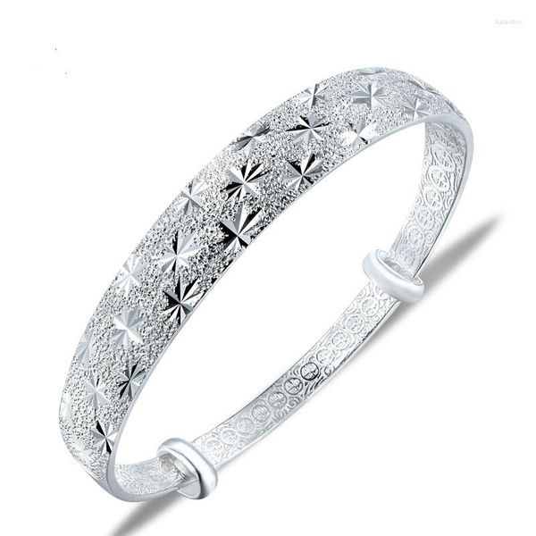 

yj00108 fashion sterling s999 full silver simple jewelry women bangles, Black