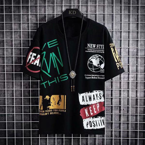 

men's t-shirts summer harajuku fashion korean printing short sleeve ops ee casual clothing streetwear rend 230317, White;black