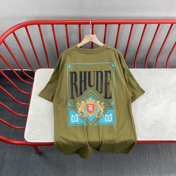 

men's t-hirt looe thirt for ummer and women caual thirt23ss baic style around neck rhude t shirt women ue size 100% cotton main street, White;black