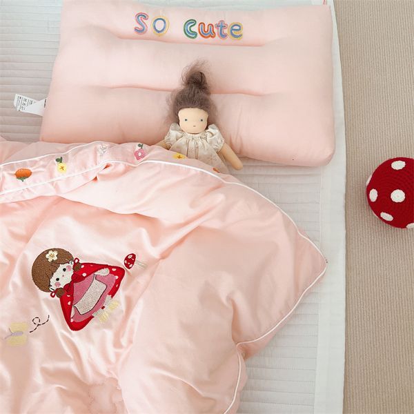 

quilts grade a pure cotton brushed thick pink three-dimensional edge bread quilt autumn and winter warm soybean quilt children's single