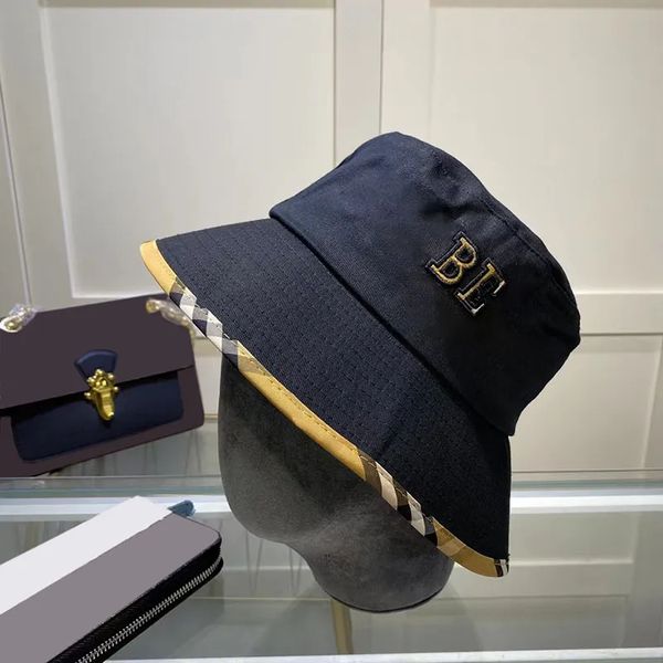 

casquette bucket hat designer hat luxury cap stripes plaid letters plaid hats geometry resort striped sun protection travel bech hundred wit, Blue;gray