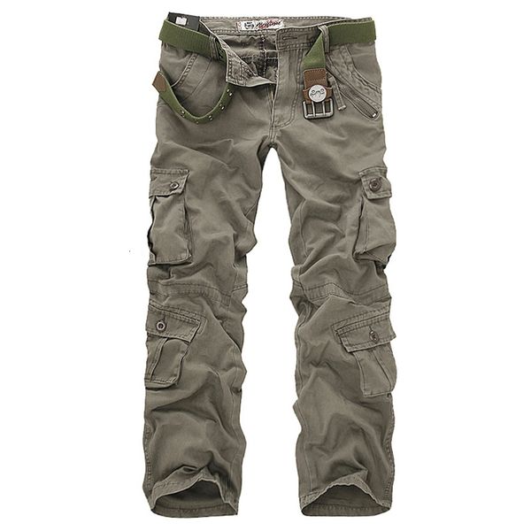 

mens pants cargo casual loose multi pocket military long trousers for men camo joggers plus size 2840 230317, Black
