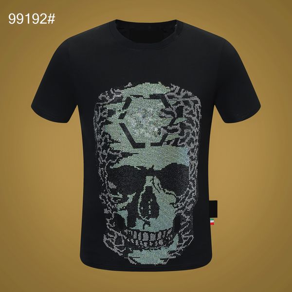 

new mens womens designer t shirts fashion man t-shirt cotton casual tees short sleeve luxury hip hop streetwear tshirts rhinestone skull t-s, White;black