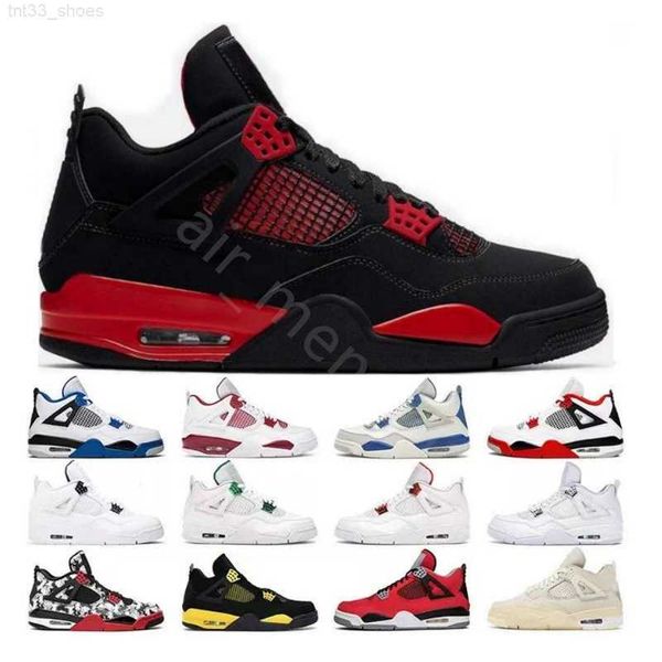 

2022 jumpman 4 4s men women basketball shoes designer sneakers white oreo metal button university blue running shoes thunder black cat train