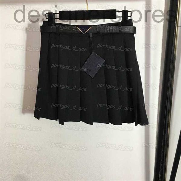 

designer college style women dress gray black short pleated skirt with lining 29us