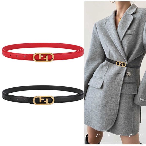 

suspenders coat fashion simple style women's thin belt smooth button black red jeans versatile accessories, Black;brown