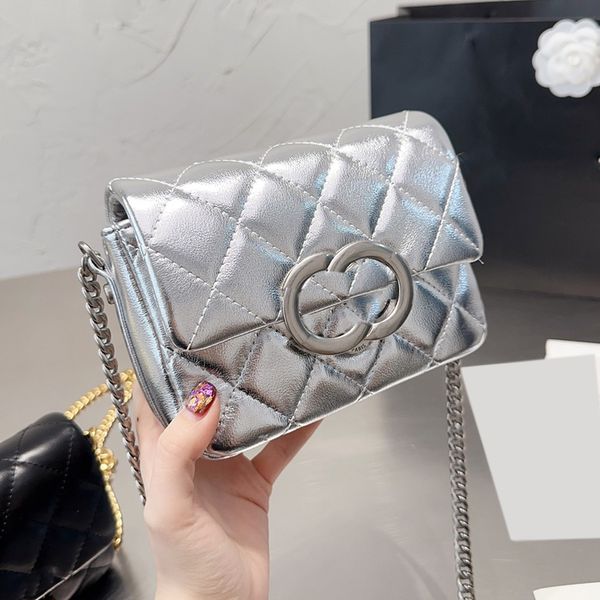 

french women vintage classic sqaure quilted bag black/silver gold metal hardware matelasse chain crossbody shoulder cosmetic case outdoor mi
