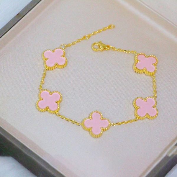 

Brand New Designers Colorful Double Side Clover Charm Bracelet Bangle for Women Gift