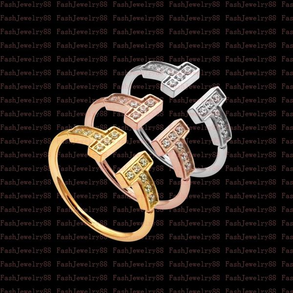 

luxury couple simple ring designer classic jewelry 18k silver plated rose wedding dress wholesale adjustable with box