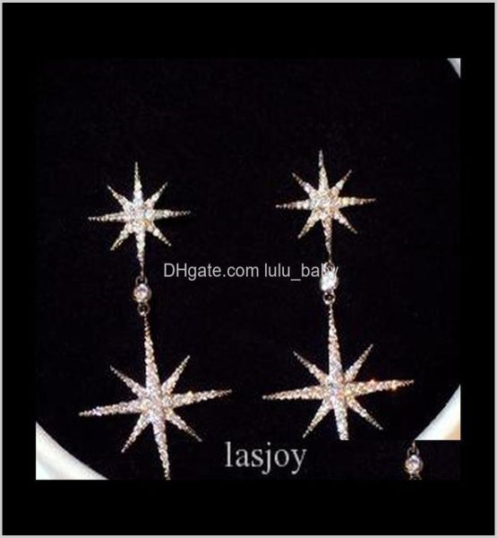 

super glittering fashion luxury designer zircon diamond cute snowflake korean style dangle chandelier earrings for woman girls vdu3233109, Golden;silver