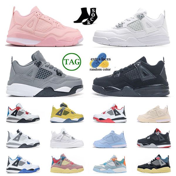 

wholesale kid shoes 4s children preschool training shoes for young girl boy sports shoes album sail motorsport white cement black cat outdoo