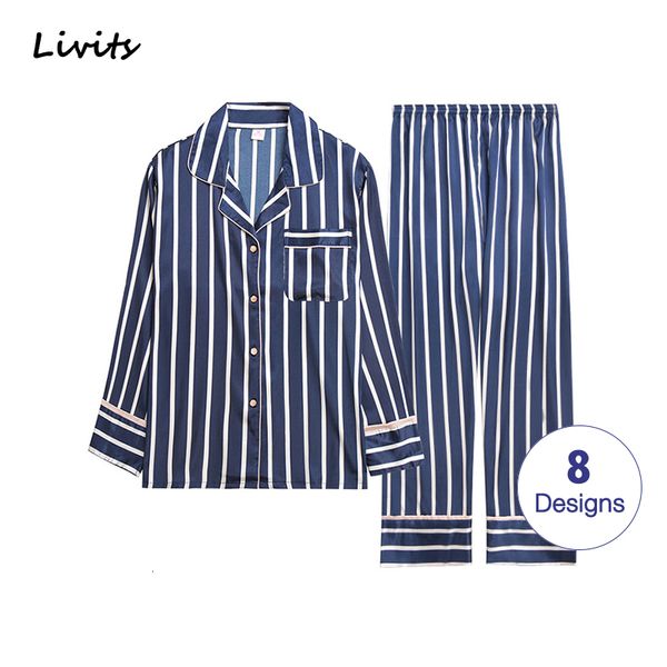 

men's sleepwear men pajamas sets satin pyjamas nightwear sleepwear underwear long sleeve striped printed casual spring autumn winter sa, Black;brown