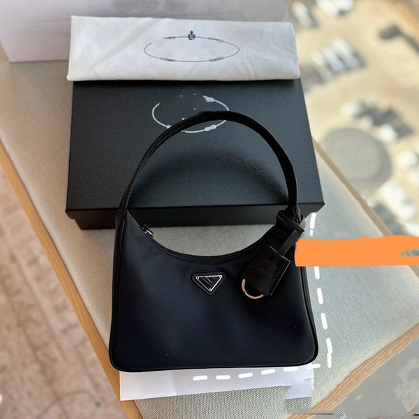 

nylon bag designer triangle hobo shoulder women crossbody arm handbag luxury fashion leather handbags black pink bags size:22*13cm