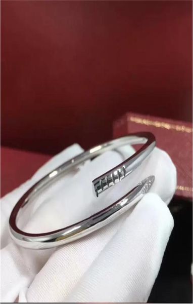 

fashion gold silver black titanium steel nail bracelet bangle inlay diamond screw cuff bracelets women men love jewelry gift 16 193990440